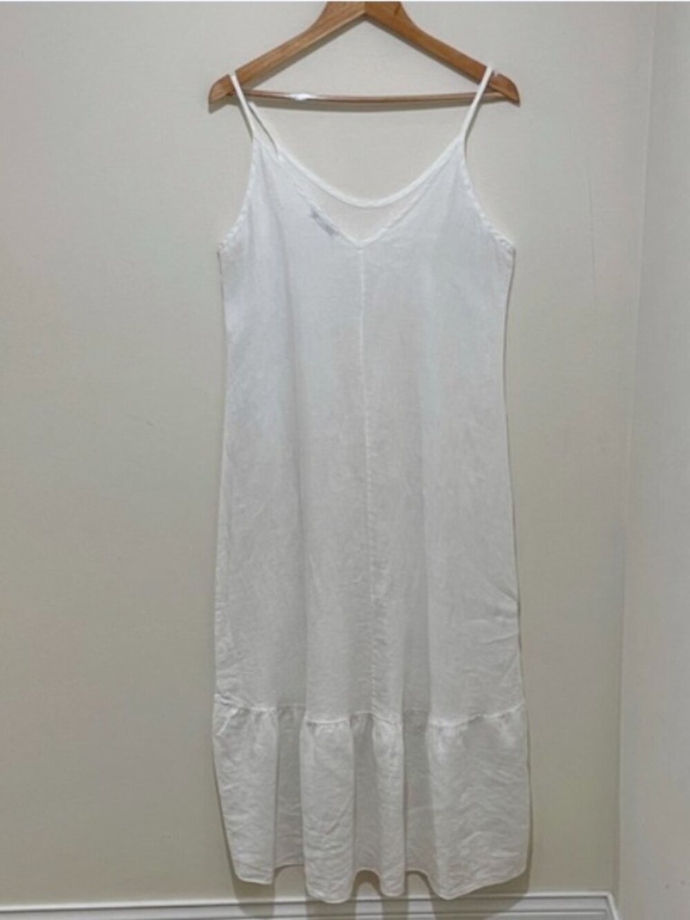 SOLD Terzo Millennio Line Slip Dress Ruffled Hem 100% Linen Made in Italy Size M - Picture 6 of 10